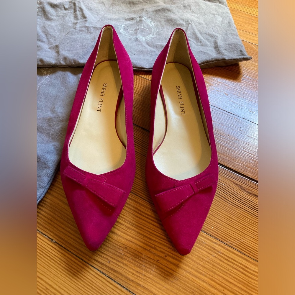 Brand new sarah flint Natalie pink suede flats